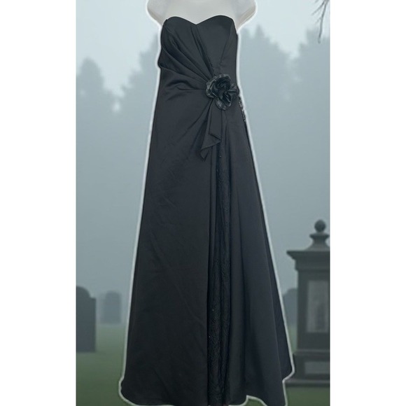 Halloween Play Black Gothic Wedding Evening Dress Pesavento Couture Small Medium - Picture 13 of 14